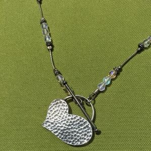 Silpada oxidized hammered heart necklace -Rare
